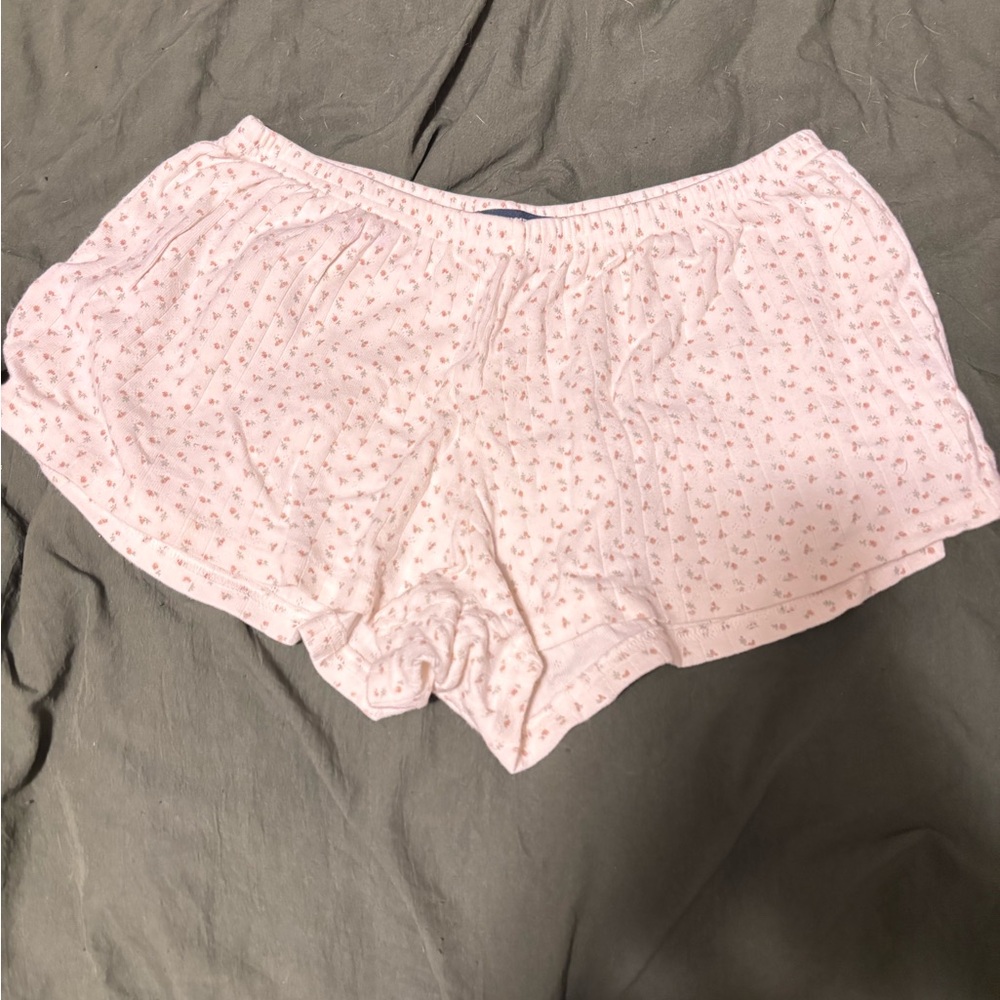 Brandy Melville Light Pink Patterned Pajama Shorts